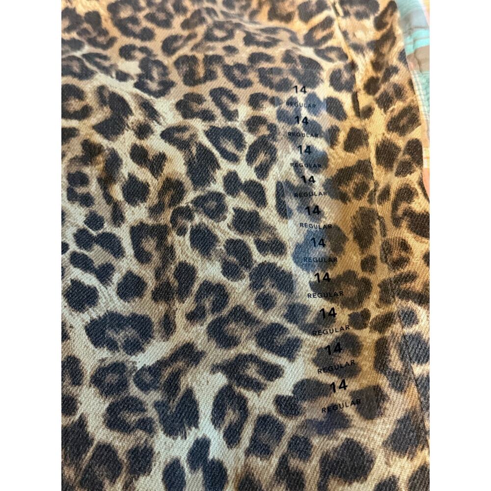 American Eagle Leopard Low Rise Baggy Wide Leg Jeans 14 Regular NWOT - Picture 5 of 13